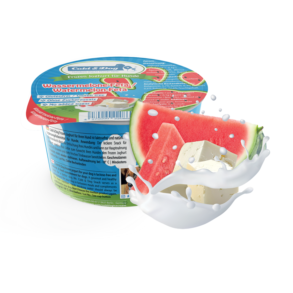 Hunde-Eis Wassermelone Feta 90ml