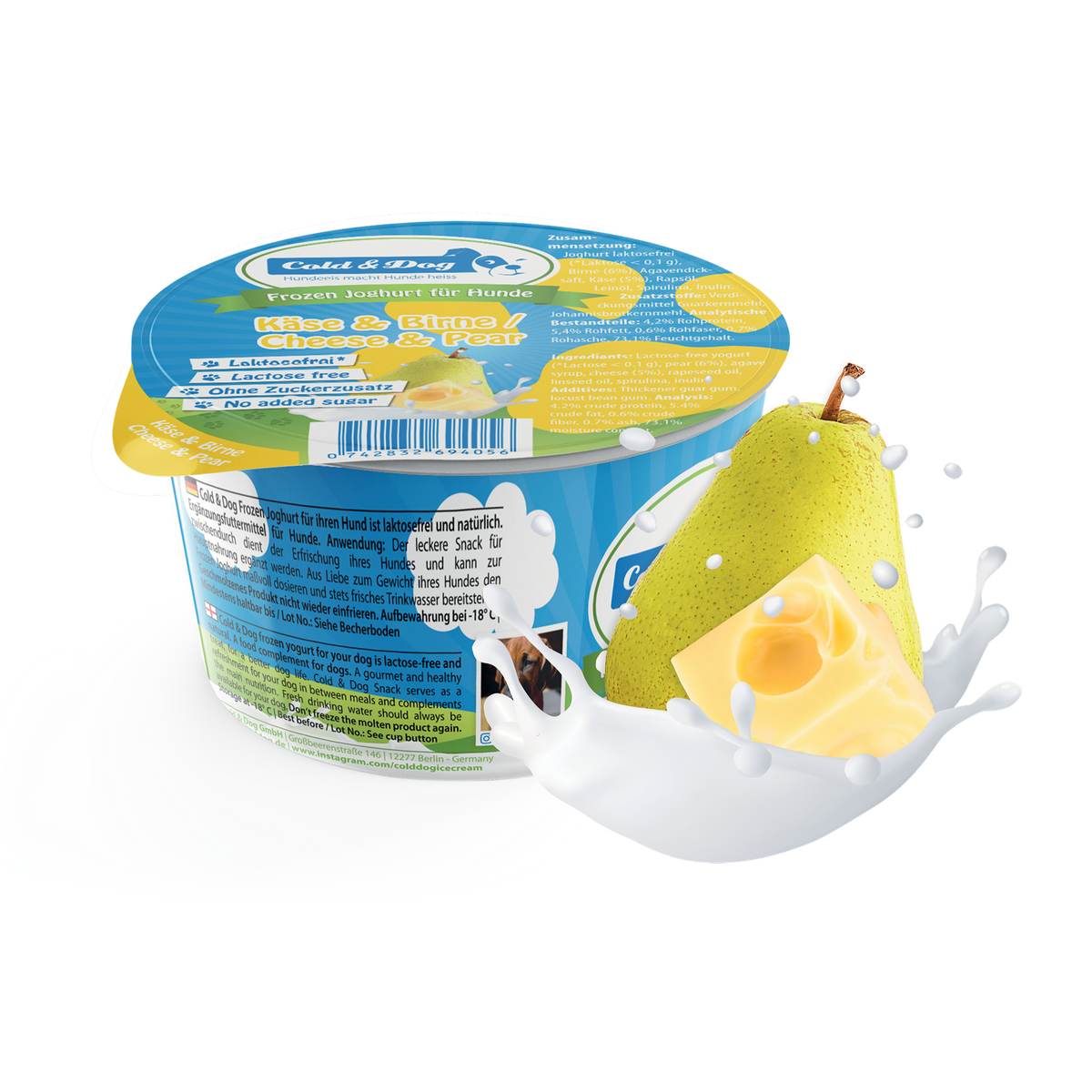 Hunde-Eis Käse/Birne 90ml
